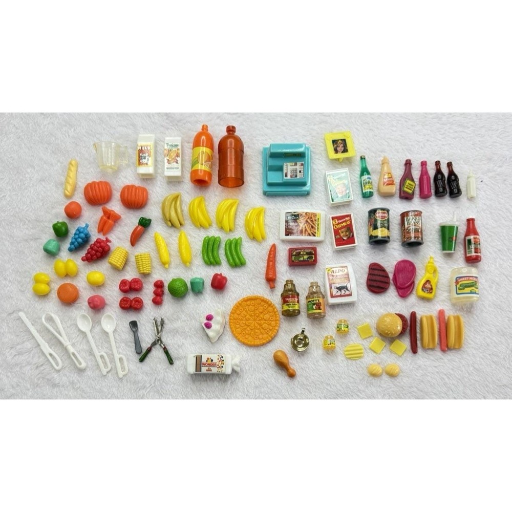 Barbie Doll Miniature Kitchen Food Variety Lot 86 Pieces Vintage VGC